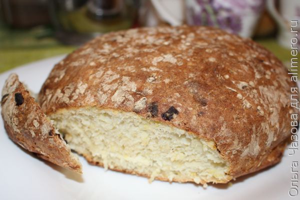 Домашний постный хлеб с пшеном и луком