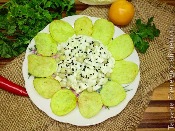 Салат подсолнух с чипсами рецепт классический пошаговый рецепт с фото с кукурузой