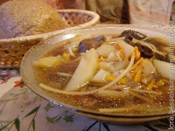 грибной суп с макаронами