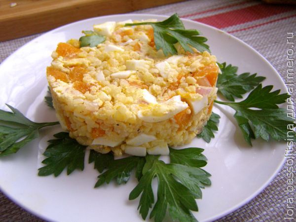 диетические блюда - салат с булгуром и тыквой