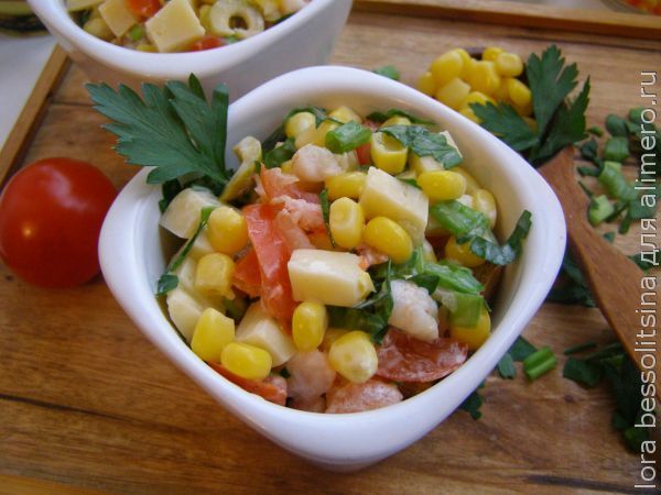 блюда с кукурузой - салат