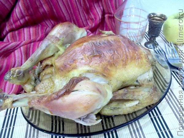 Рецепт фаршированной курицы с яблоками в духовке на скорую руку