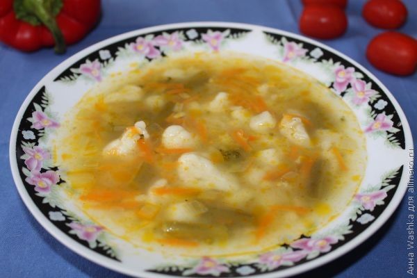 Вегетарианский суп с овощами и геркулесом