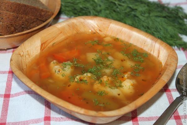 Острый суп с овощами