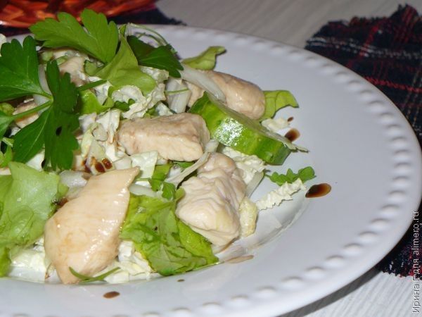 теплый салат с курицей и овощами рецепт