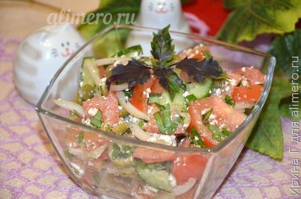 салат с оливками и творогом рецепт