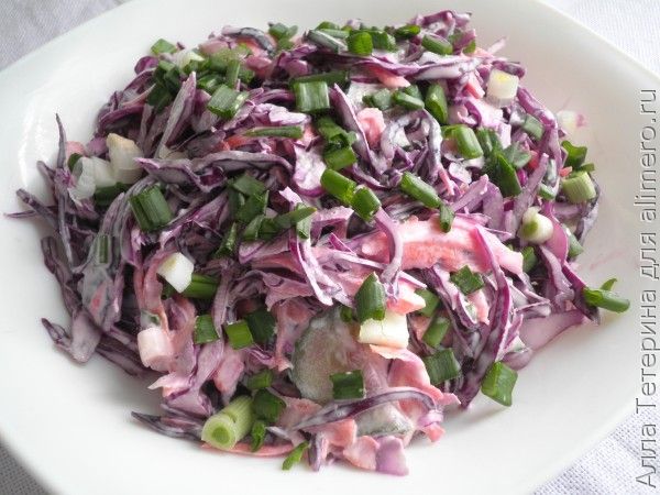 Рецепт: Салат из цветной капусты с маринованными опятами - почти по-корейски