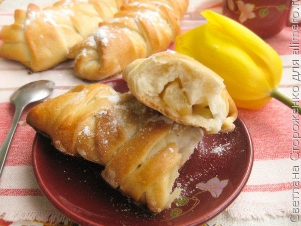 Бездрожжевые булочки с яблоком и корицей — рецепт с фото пошагово