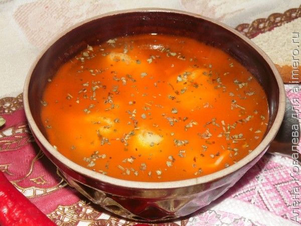 Суп с равиоли