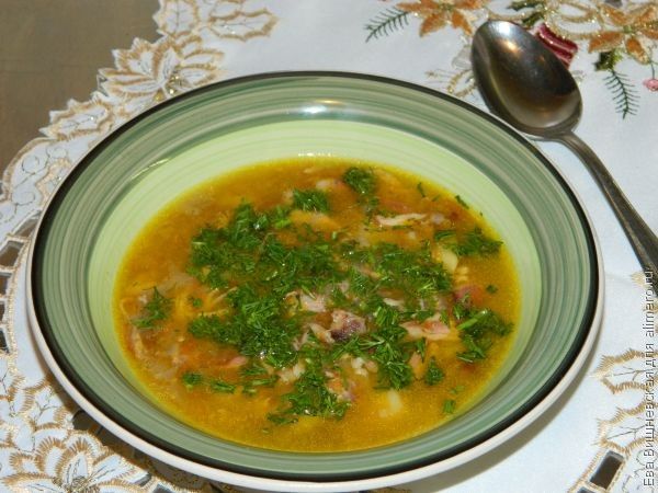 Овощной суп с мясом и рисом
