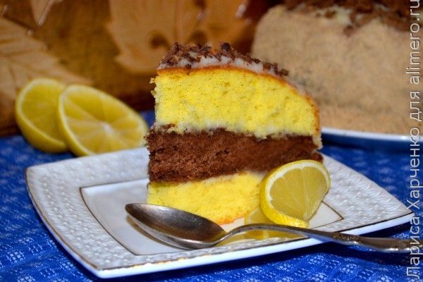 Простой лимонный пирог из манки