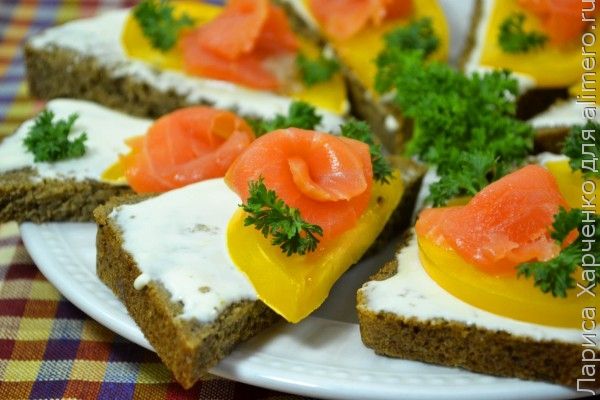 Закуска с красной рыбой и сливочным сыром, рецепты с фото