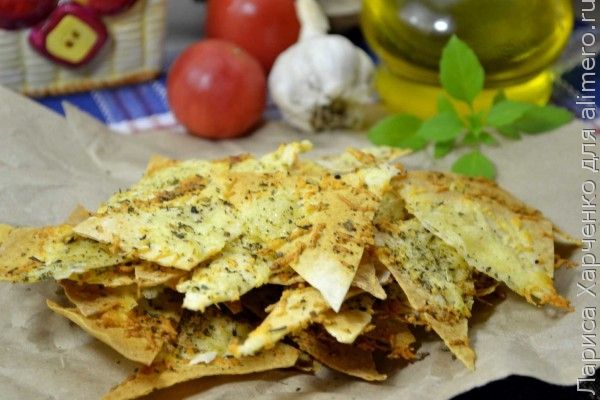 Хрустящие чипсы из лаваша со специями – пошаговый рецепт приготовления с фото