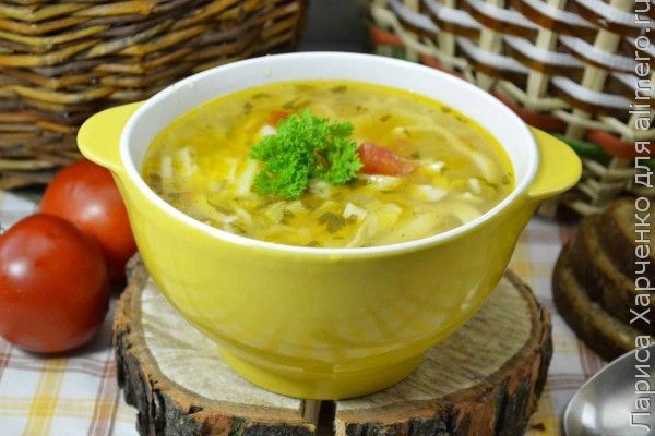 Легкий овощной суп с плавленым сыром