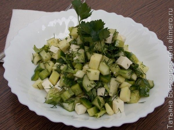 Салат из свежего кабачка и тыквы