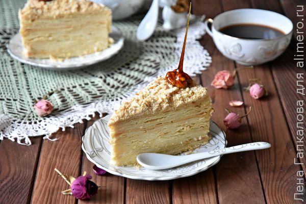Домашний торт Наполеон с заварным кремом, рецепты с фото