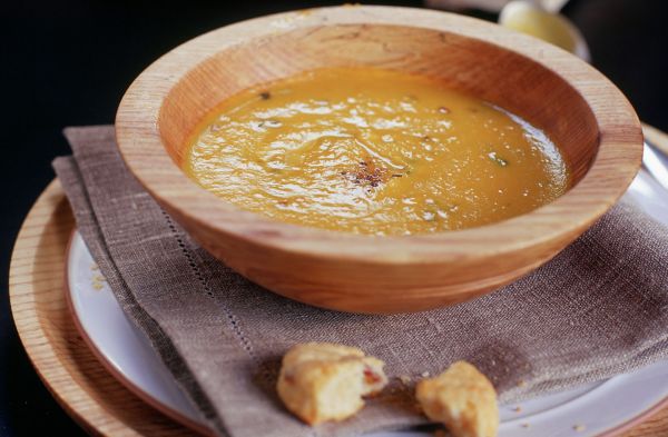 Вкусный тыквенный суп-пюре с гренками