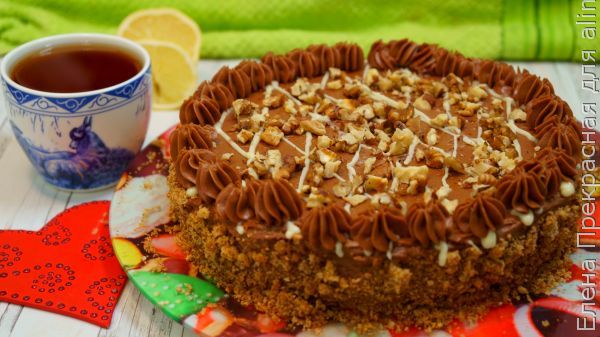 Киевский торт с шоколадно-ореховой начинкой!