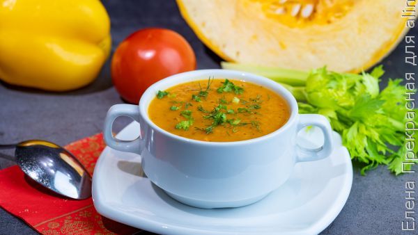 Постный суп-пюре из овощей с аджикой