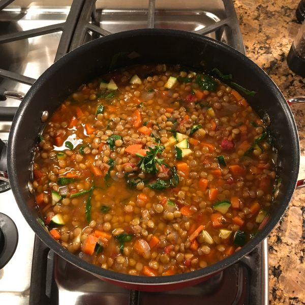 Марокканский суп из чечевицы с овощами